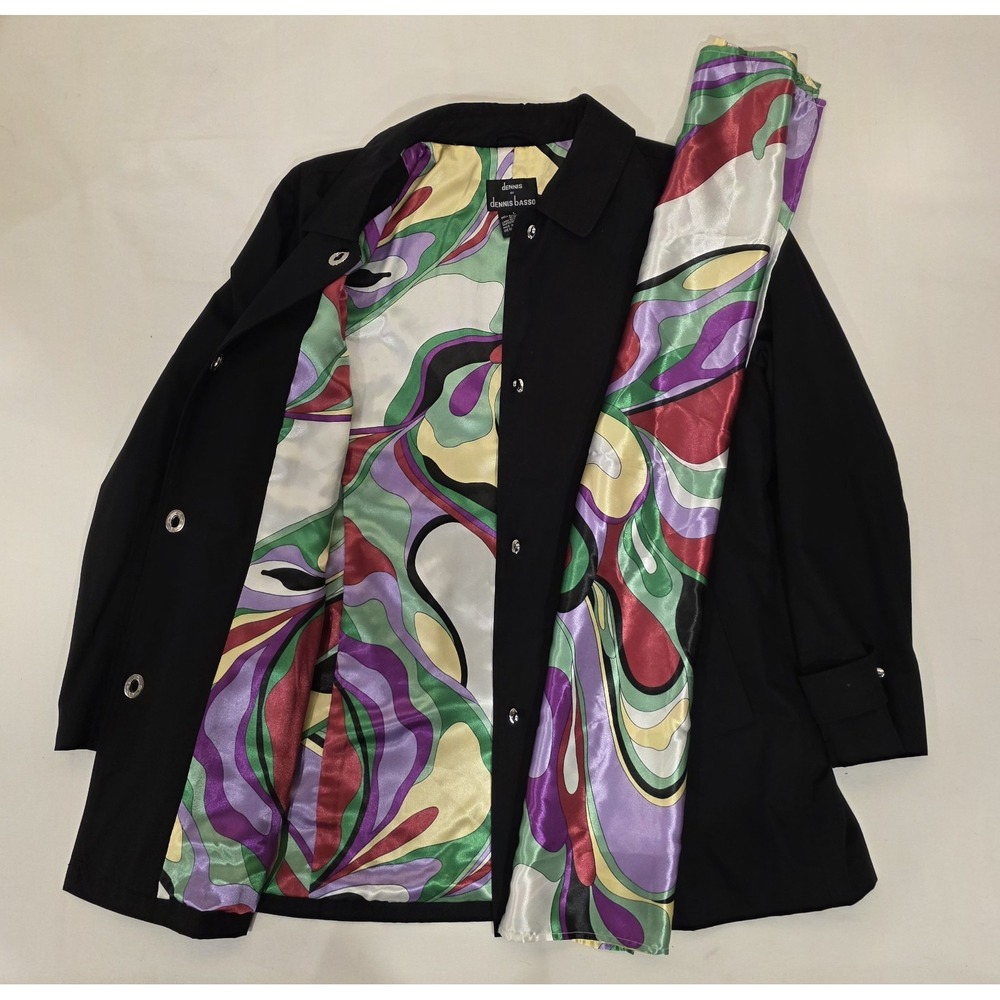 Dennis by Dennis Basso Black Women's Coat, with Matching Scarf. Size L - Picture 3 of 8